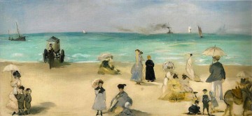  pre works - On the Beach at Boulogne Realism Impressionism Edouard Manet